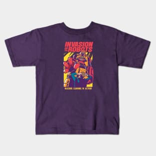 Invasion of the Robots | Retro Comic Book Cover Kids T-Shirt